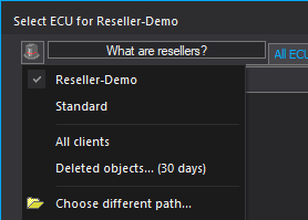 Reseller menu
