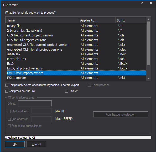 Export Dialog